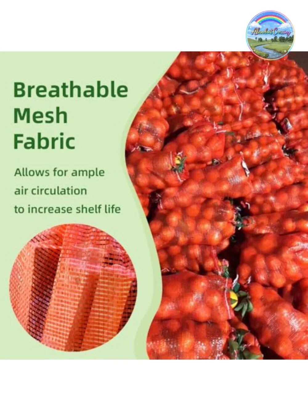 50 Pack Extra Large Mesh Produce Bags 21x32 inch 60 lbs Reusable Onion Sacks
